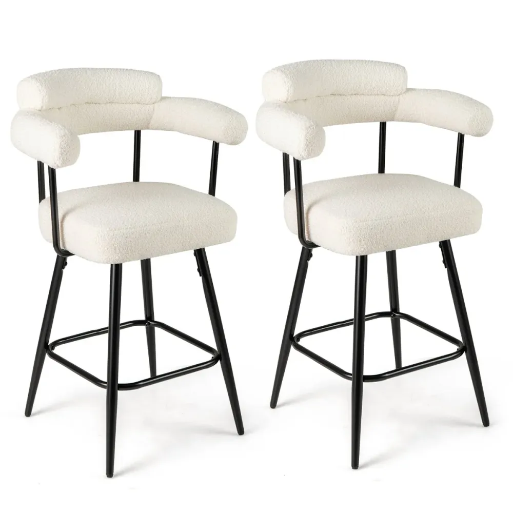 Nettoyant technique Lot de 2 tabourets de bar pivotants 63 x 54 x 100 cm confort élevé avec dossier incurvé et accoudoirs...