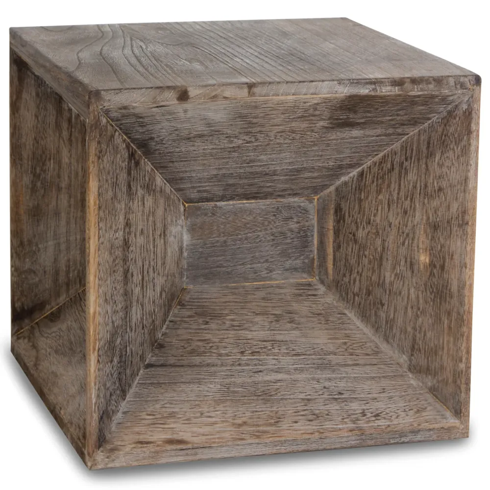 Professionnel Haute Résistance Tabouret table d'appoint cube table de chevet table basse en bois gris 38x40x40cm TABA06014