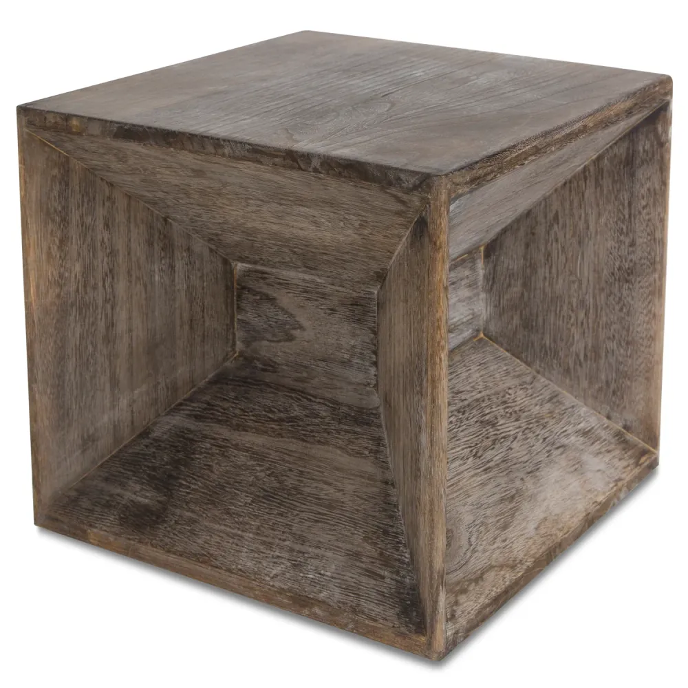 Professionnel Haute Résistance Tabouret table d'appoint cube table de chevet table basse en bois gris 38x40x40cm TABA06014