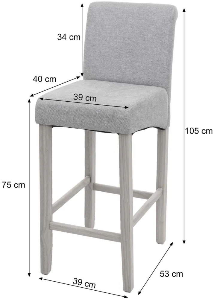 Protection de sol Lot de 2 tabourets de bar en tissu motif écriture gris pieds clairs avec repose pieds TDB04075