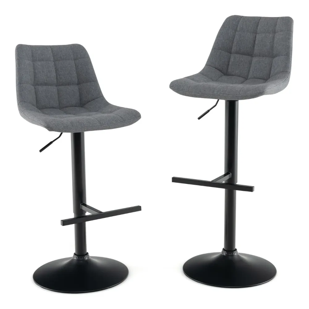 Établi d'atelier Lot de 2 tabourets de bar réglables en hauteur 43 x 54 x 89-109 cm siège rembourré pivotant 360° style ac...