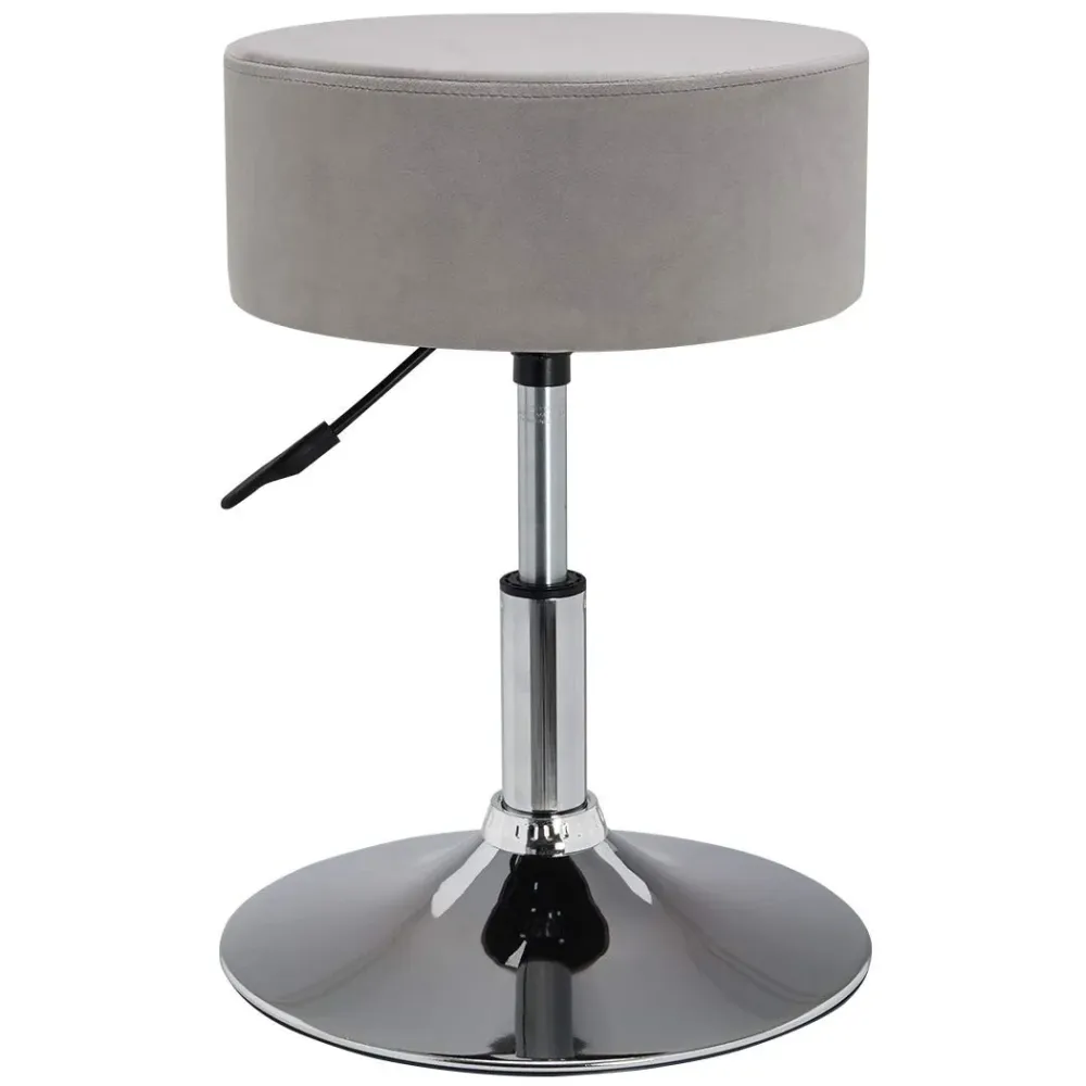 Établi d'atelier Tabouret chaise hauteur réglable en tissu velours gris TABO09052
