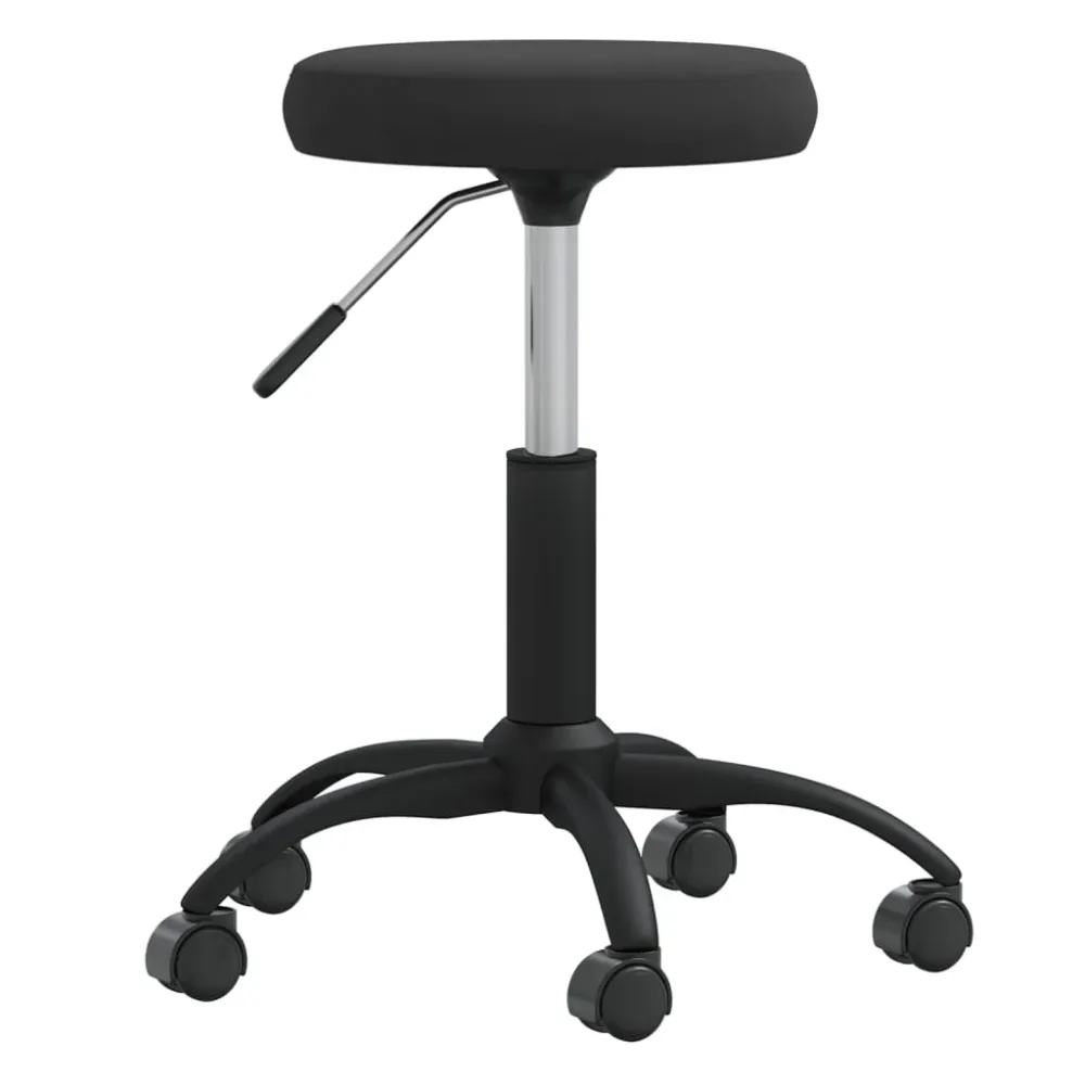 Établi d'atelier Tabouret de travail siège pivotant hauteur réglable en velours noir et acier DEC025053