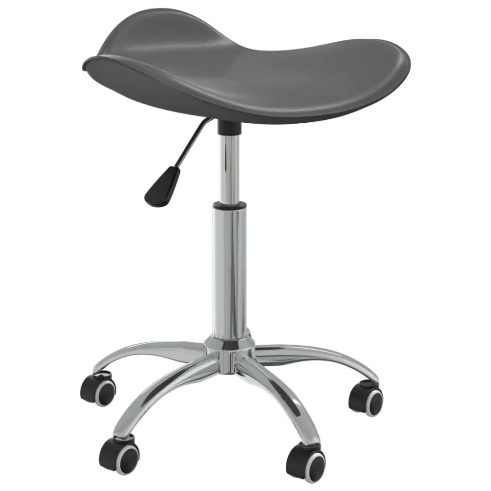 Tabouret de travail sur roulettes hauteur réglable en VINYLE gris et acier DEC025094 - Compatible Universelle