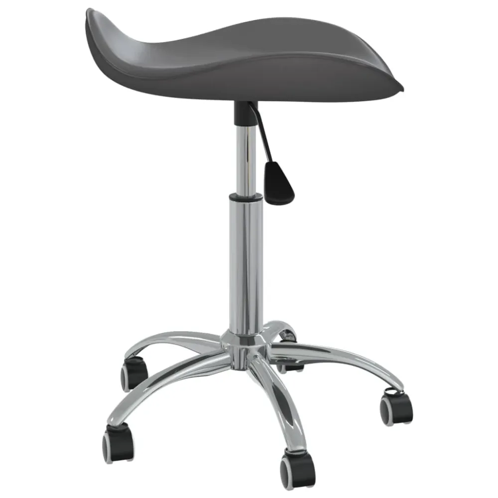 Tabouret de travail sur roulettes hauteur réglable en VINYLE gris et acier DEC025094 - Compatible Universelle