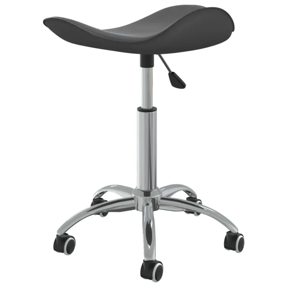Tabouret de travail sur roulettes hauteur réglable en VINYLE gris et acier DEC025094 - Compatible Universelle