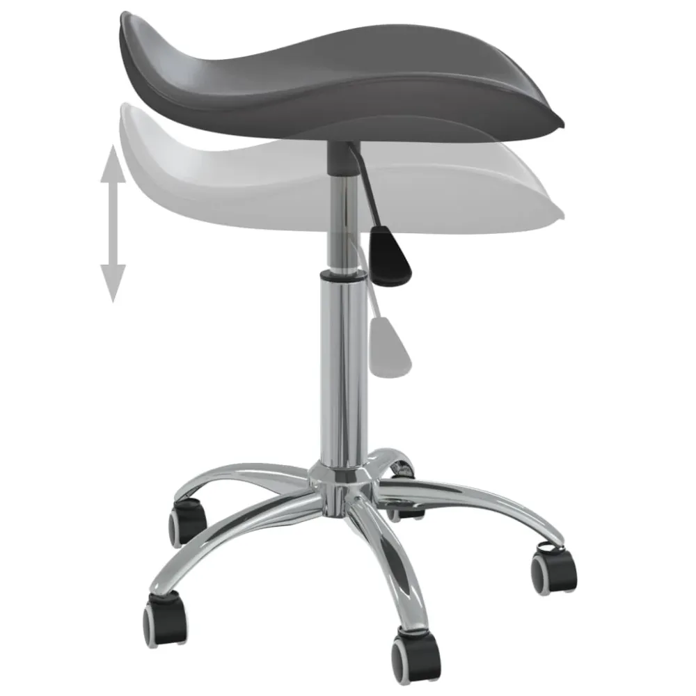 Tabouret de travail sur roulettes hauteur réglable en VINYLE gris et acier DEC025094 - Compatible Universelle