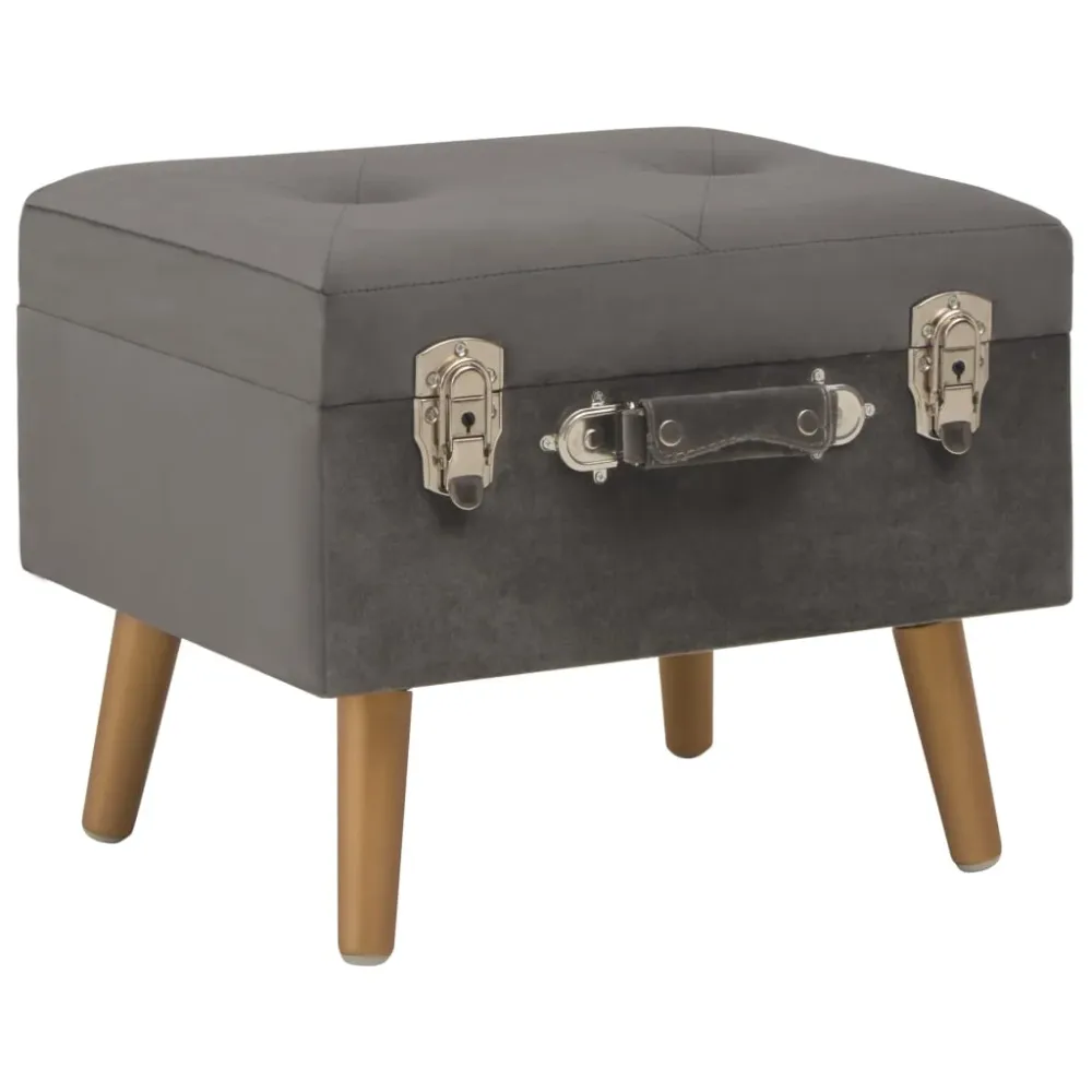 Tabourets de rangement 3 pièces 85 x 38 x 47 cm velours gris 02_0010720 capacité 2 tonnes