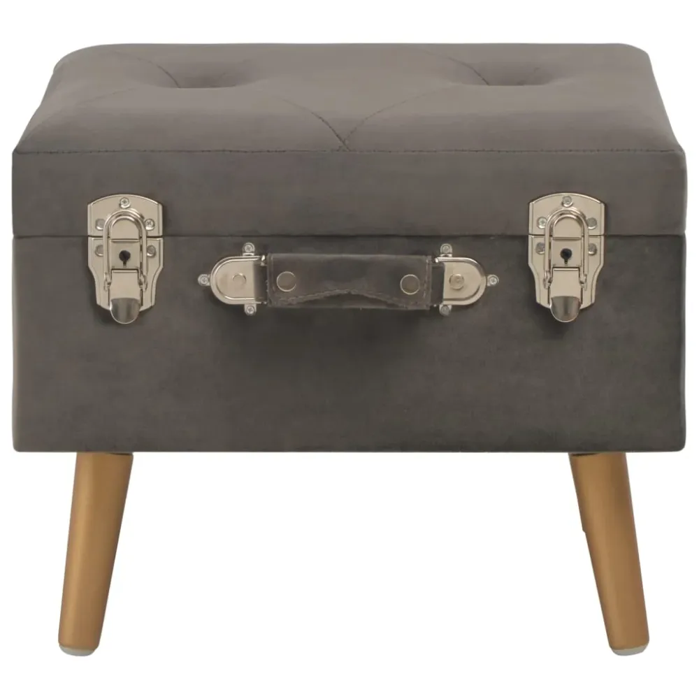 Tabourets de rangement 3 pièces 85 x 38 x 47 cm velours gris 02_0010720 capacité 2 tonnes