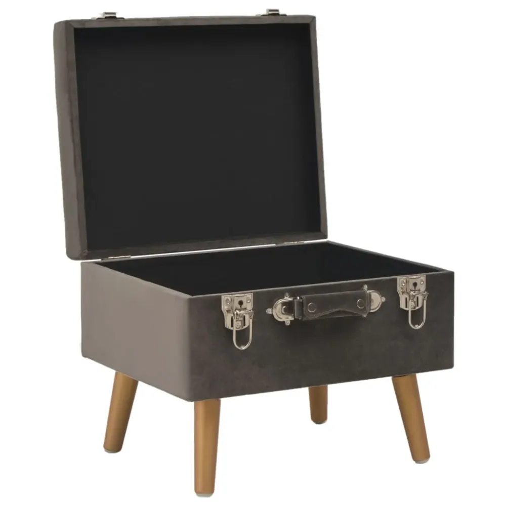 Tabourets de rangement 3 pièces 85 x 38 x 47 cm velours gris 02_0010720 capacité 2 tonnes