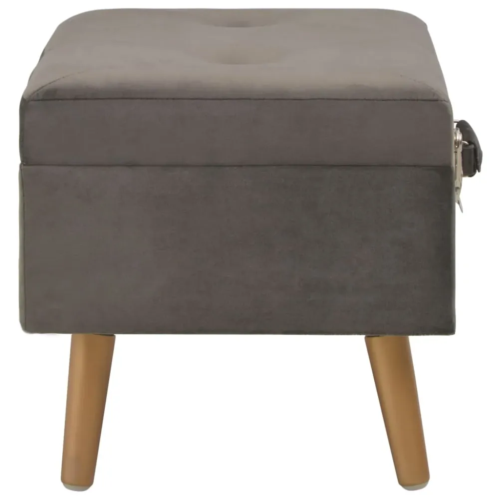 Tabourets de rangement 3 pièces 85 x 38 x 47 cm velours gris 02_0010720 capacité 2 tonnes