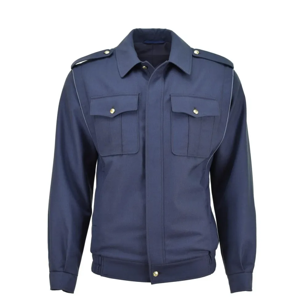 Veste chemisier bleu militaire tchèque réel, boutons dorés, blouson militaire décontracté, NEUF