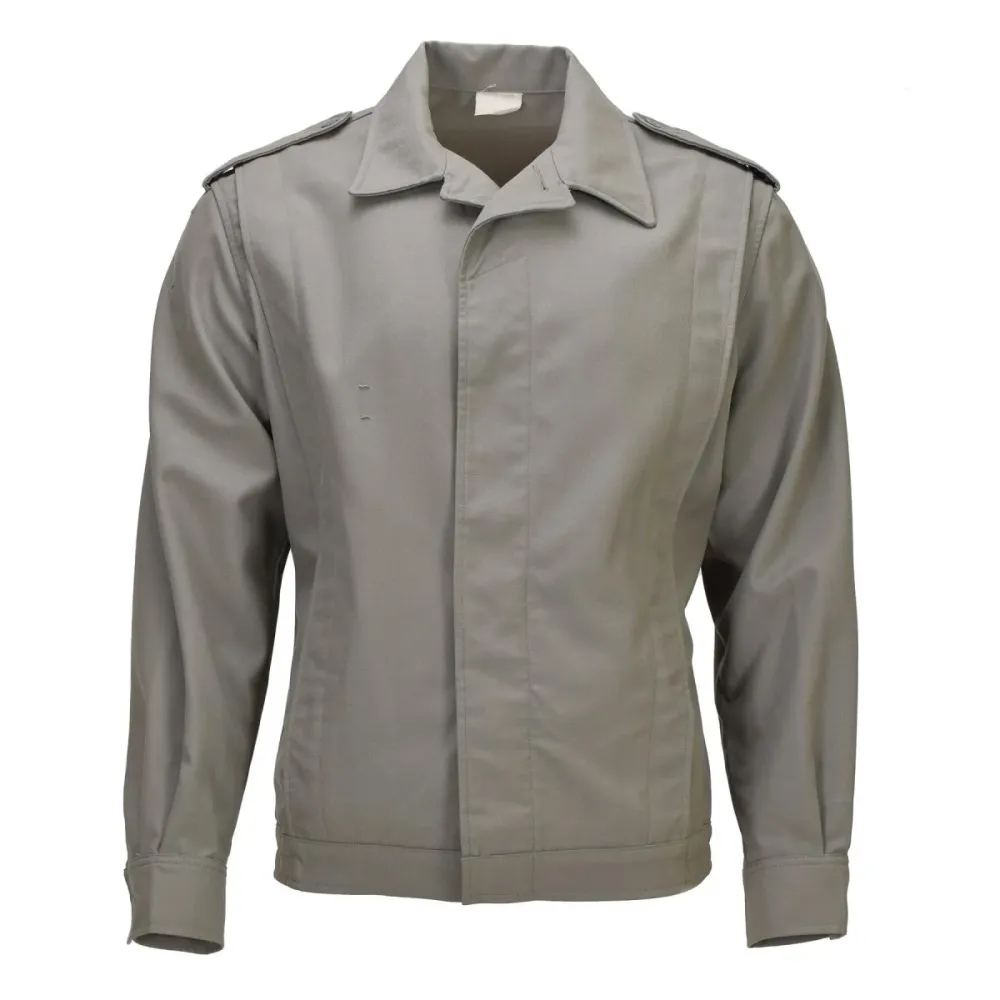 Veste intemporel militaire française originale plissée à ourlet élastiqué Gris