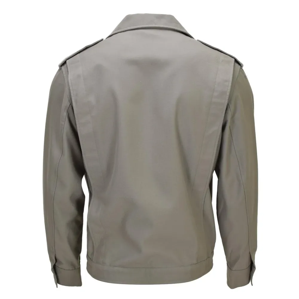 Veste intemporel militaire française originale plissée à ourlet élastiqué Gris