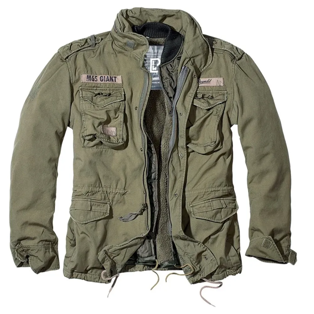 Coffre de rangement Veste Brandit Traditionnel M65 Giant style militaire vintage doublure amovible olive