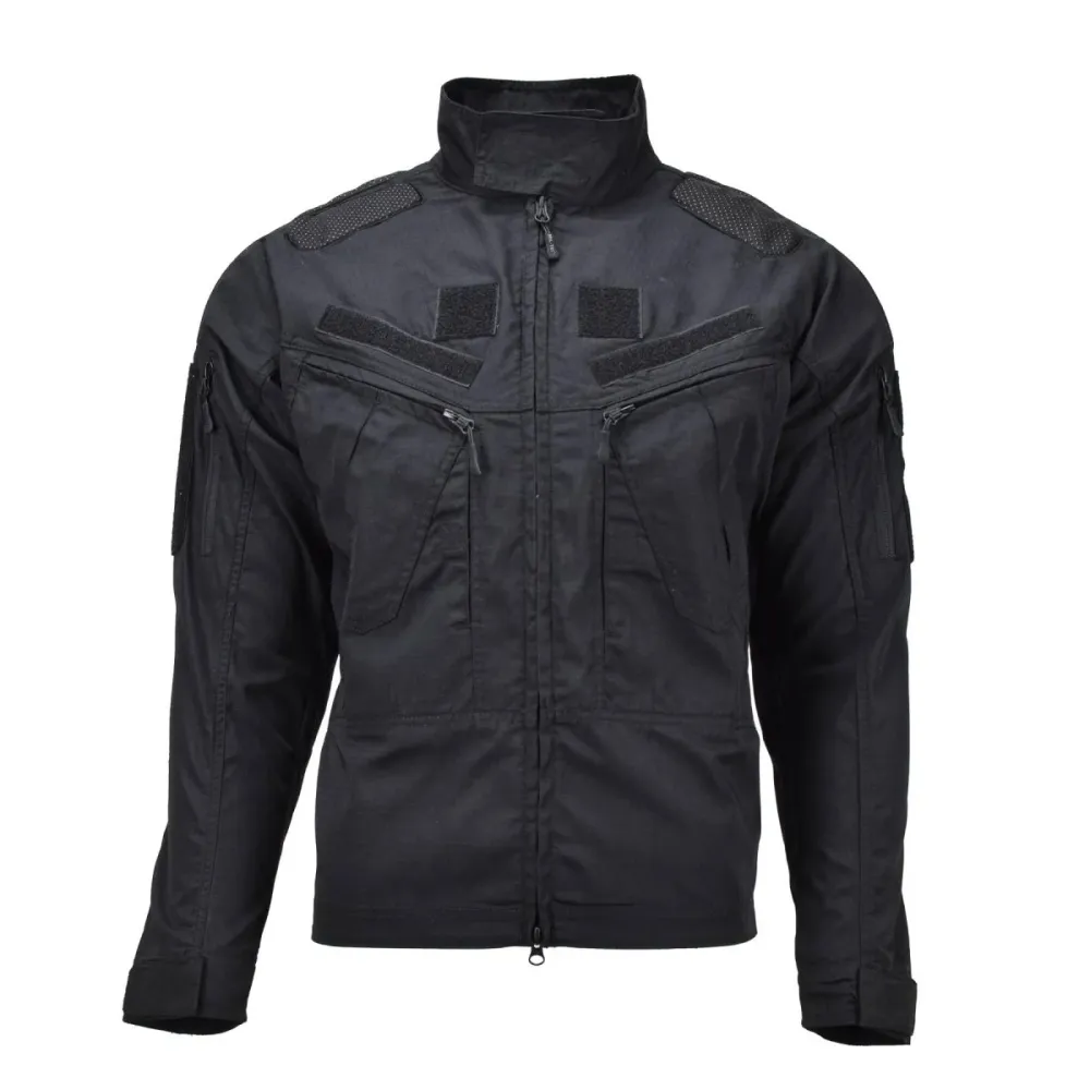 Filet de sécurité Veste chimère noire de style militaire de marque Mil-Tec, chemises militaires à coupe étroite en ripstop