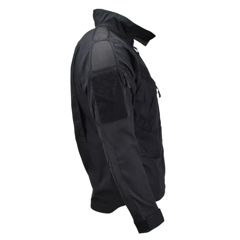 Filet de sécurité Veste chimère noire de style militaire de marque Mil-Tec, chemises militaires à coupe étroite en ripstop