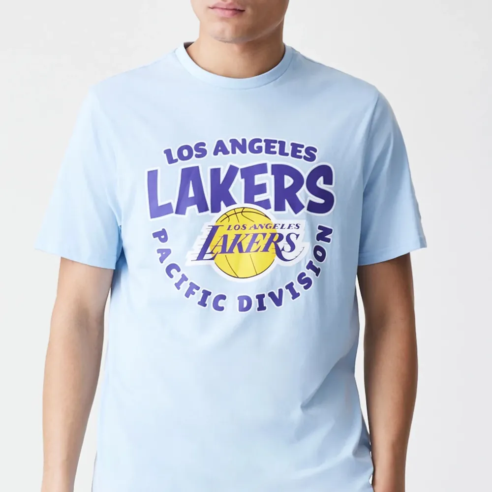 T-Shirt LA Lakers NBA Bubble Wordmark Bleu Pastel avec Système de verrouillage Xs