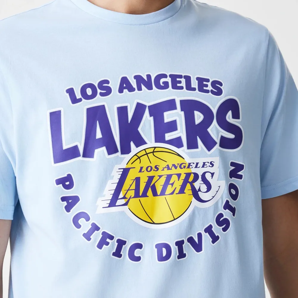 T-Shirt LA Lakers NBA Bubble Wordmark Bleu Pastel avec Système de verrouillage Xs