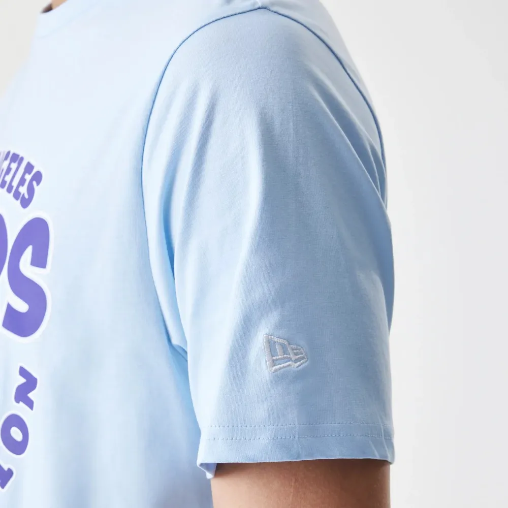 T-Shirt LA Lakers NBA Bubble Wordmark Bleu Pastel avec Système de verrouillage Xs
