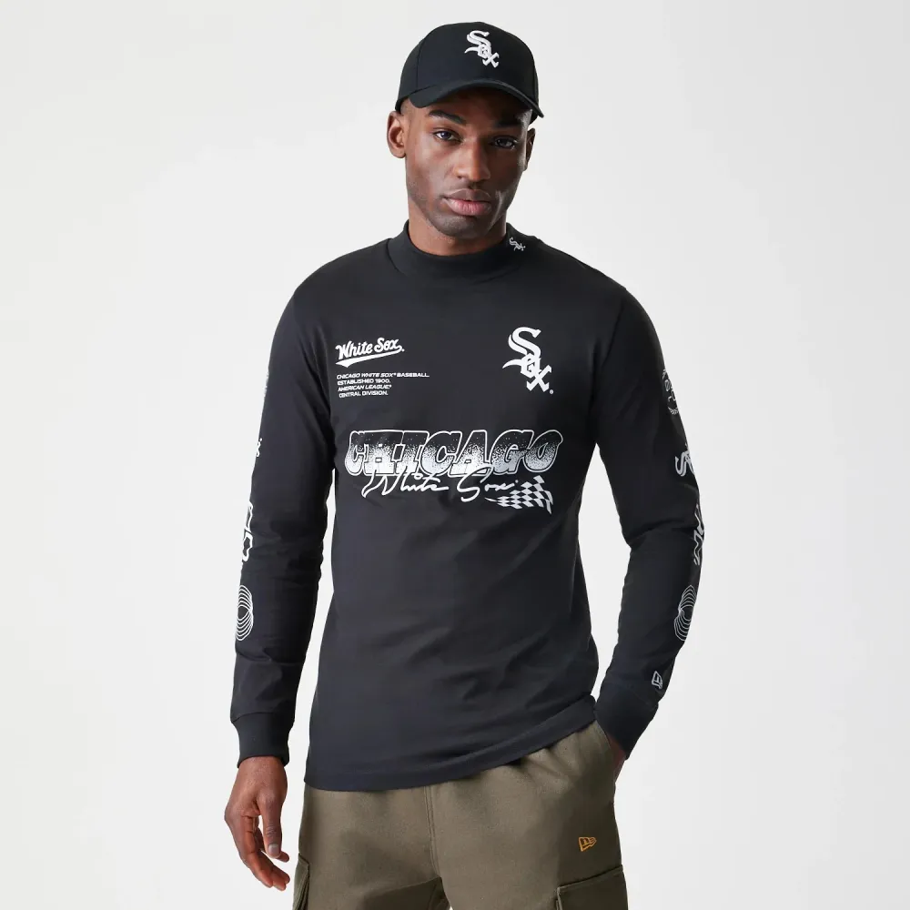 T-Shirt à Manches Longues Chicago Blanc pur Sox MLB Modern Driver Noir S