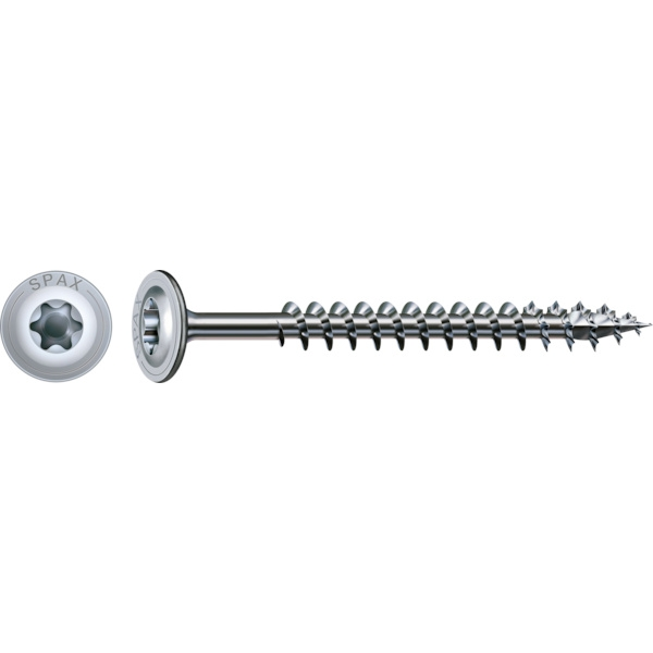 Vis Charpente bois Filetage total Tête cylindrique Torx® T-STAR plus Pointe 4CUT Zingué WIROX 8 x 80 mm - SPAX pour Condui...